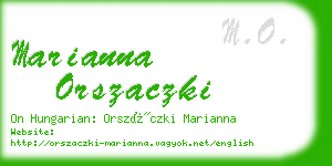 marianna orszaczki business card